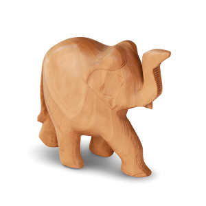 Karnataka Handcrafted Wooden Elephant Figurine (Plain Finish)